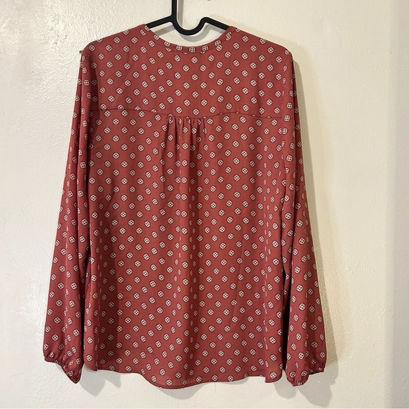 Pleione Rust Red Long Sleeve Blouse - Picture 2 of 4